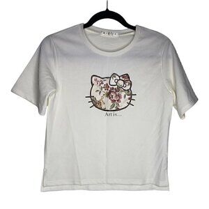 Miaoer Top Size Small NO TAG Women's Hello Kitty Art Is... Printed Shirt Floral